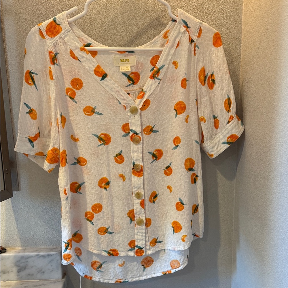 Maeve by Anthro Blouse with Oranges